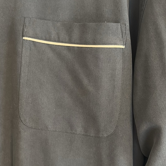 Nat Nast men’s silk color block Black and Beige Button-Up Shirt. Size XL - Picture 4 of 6